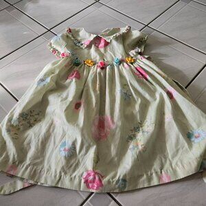 Vintage BT Kids Green Floral Print Dress 2